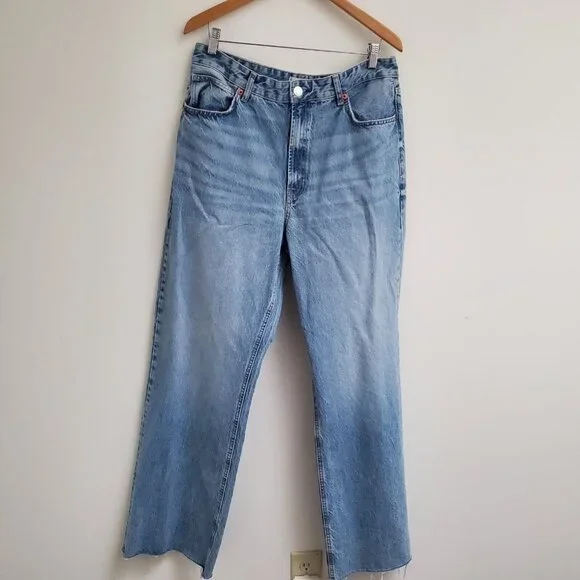 Zara WIDE LEG JEANS HIGH RISE WIDE LEG FULL LENGTH SZ 14-34 - Picture 4 of 12